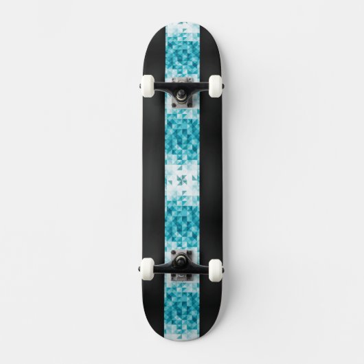 Blauwe Abstracte geometrische achtergrondSjabloon Skateboard (Voorkant)