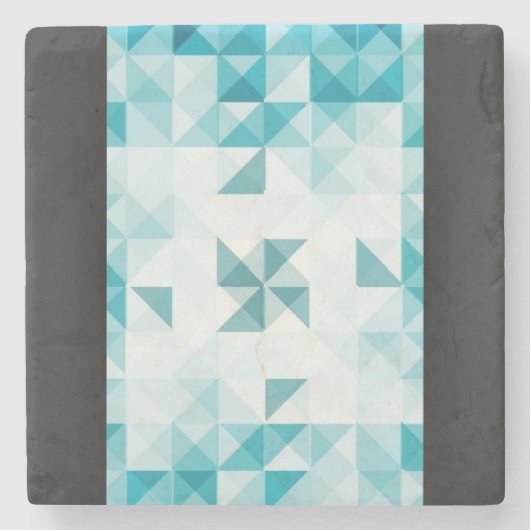 Blauwe Abstracte geometrische achtergrondSjabloon Stenen Onderzetter (Voorkant)