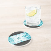 Blauwe Abstracte geometrische achtergrondSjabloon Zandsteen Onderzetter (Zijkant)