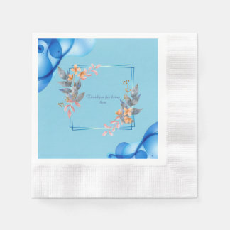 Blauwe abstracte geometrische bloemstuk aangepast servet