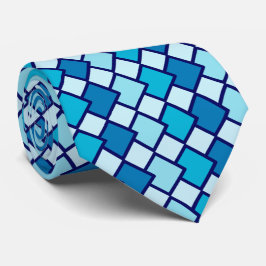 Blauwe Abstracte geometrische diamantvorm Stropdas