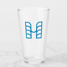 Blauwe Abstracte Geometrische M  Glas