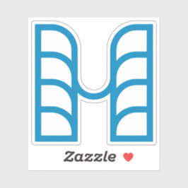 Blauwe Abstracte Geometrische M  Sticker