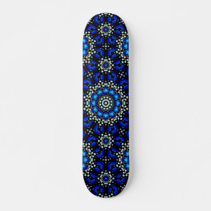 Blauwe Abstracte Geometrische Mandala Kunst Design Persoonlijk Skateboard