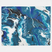 Blauwe Abstracte Gepersonaliseerde Fleece Worpdeke Deken (Voorkant (Horizontaal))