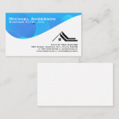 Blauwe Abstracte Golf | Vastgoedlogo Visitekaartje (Voorkant / Achterkant)