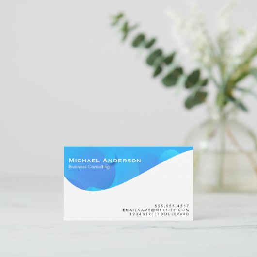 Blauwe Abstracte golf Visitekaartje (Staand voorkant)