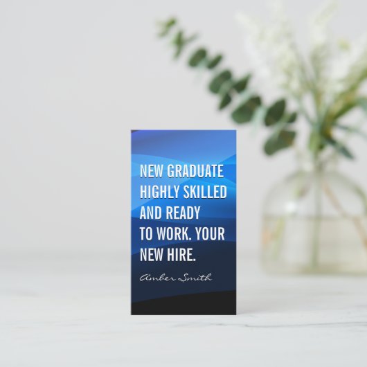 Blauwe Abstracte Golven | Net Afgestudeerd Visitekaartje (Staand voorkant)