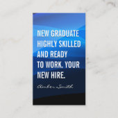 Blauwe Abstracte Golven | Net Afgestudeerd Visitekaartje (Voorkant)