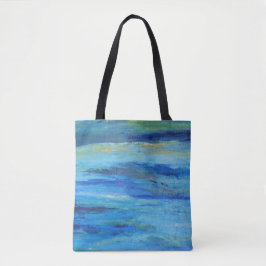 Blauwe Abstracte golven Tote Bag
