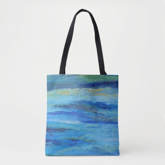 Blauwe Abstracte golven Tote Bag (Voorkant)