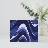 Blauwe Abstracte hedendaagse moderne kunst Briefkaart (Staand voorkant)