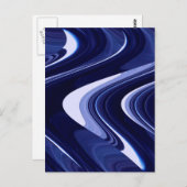 Blauwe Abstracte hedendaagse moderne kunst Briefkaart (Voorkant / Achterkant)