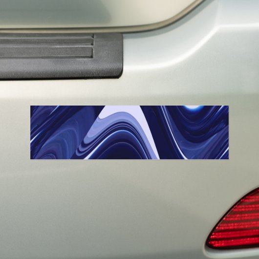 Blauwe Abstracte hedendaagse moderne kunst Bumpersticker (Op auto)