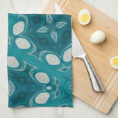 Blauwe Abstracte keukenhanddoeken (Quarter Fold)