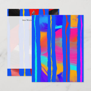 blauwe abstracte kleur stroom Notitiekaarten Notitiekaartje
