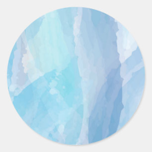 Blauwe, abstracte, koele de slagkunst van de water ronde sticker