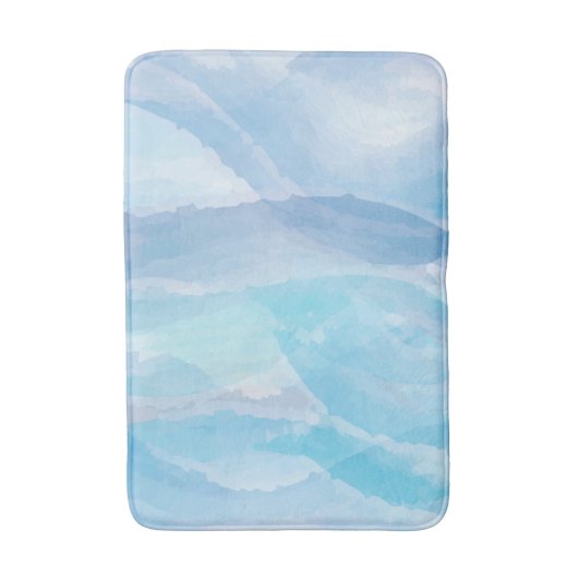 Blauwe, abstracte, koele tak van de penseel van de badmat (Voorkant Verticaal)