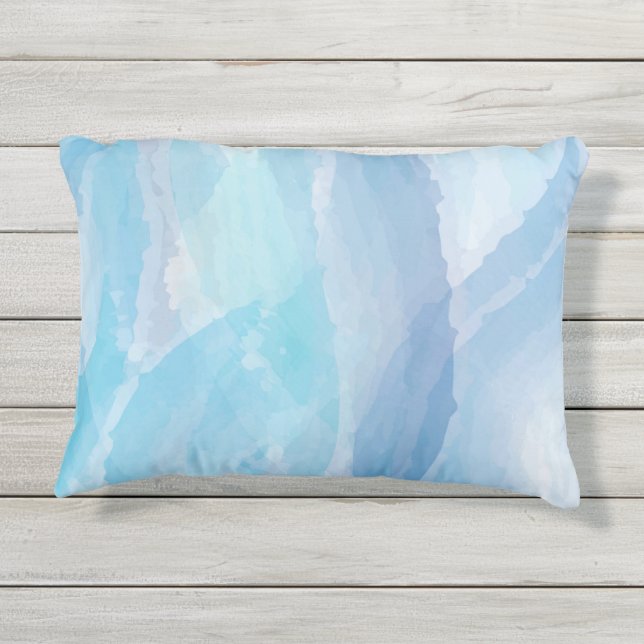 Blauwe, abstracte, koele tak van de penseel van de buitenkussen (Achterkant)