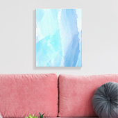 Blauwe, abstracte, koele tak van de penseel van de canvas afdruk (Insitu (Woonkamer))