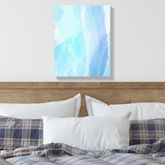 Blauwe, abstracte, koele tak van de penseel van de canvas afdruk (Insitu (Slaapkamer))