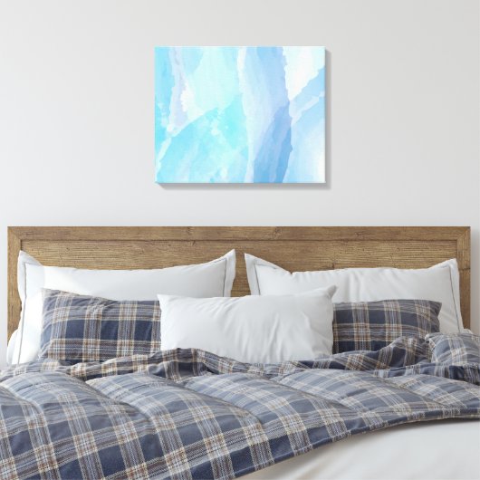 Blauwe, abstracte, koele tak van de penseel van de canvas afdruk (Insitu (Slaapkamer))