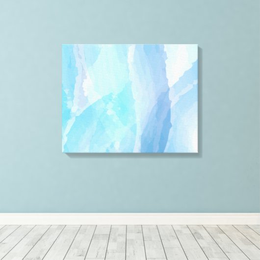 Blauwe, abstracte, koele tak van de penseel van de canvas afdruk (Insitu (Houten vloer))