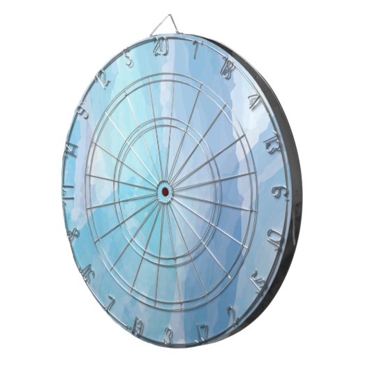 Blauwe, abstracte, koele tak van de penseel van de dartbord (Voorkant Rechts)