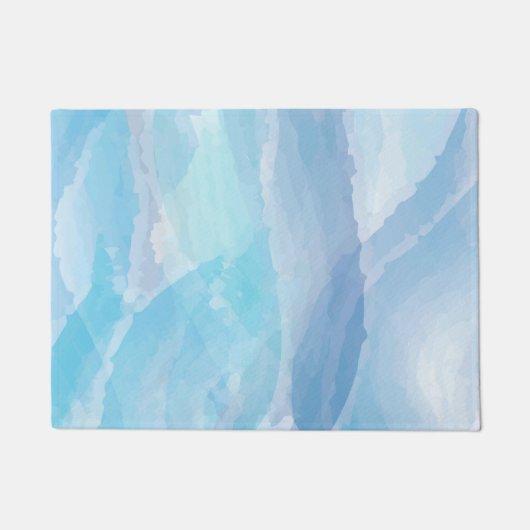 Blauwe, abstracte, koele tak van de penseel van de deurmat (Voorkant)