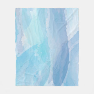 Blauwe, abstracte, koele tak van de penseel van de fleece deken