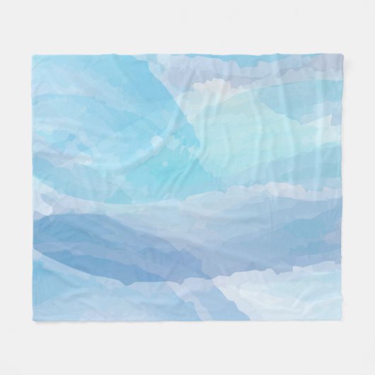 Blauwe, abstracte, koele tak van de penseel van de fleece deken (Voorkant (Horizontaal))