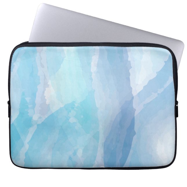 Blauwe, abstracte, koele tak van de penseel van de laptop sleeve (Voorkant)