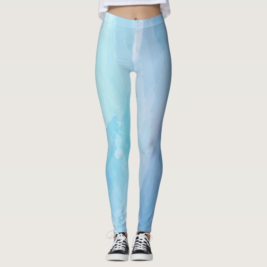 Blauwe, abstracte, koele tak van de penseel van de leggings (Voorkant)