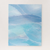 Blauwe, abstracte, koele tak van de penseel van de legpuzzel (Verticaal)