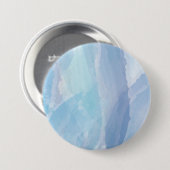 Blauwe, abstracte, koele tak van de penseel van de ronde button 7,6 cm (Voorkant /achterkant)