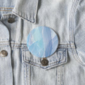 Blauwe, abstracte, koele tak van de penseel van de ronde button 7,6 cm (In situ)