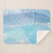 Blauwe, abstracte, koele tak van de penseel van de sherpa deken (Voorkant (horizontaal))