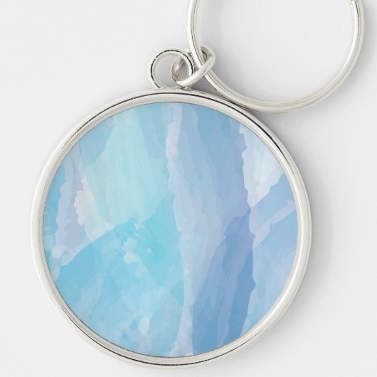 Blauwe, abstracte, koele tak van de penseel van de sleutelhanger (Voorkant)
