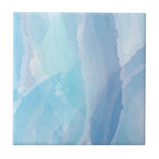 Blauwe, abstracte, koele tak van de penseel van de tegeltje (Voorkant)