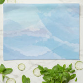 Blauwe, abstracte, koele tak van de penseel van de theedoek (Gevouwen)