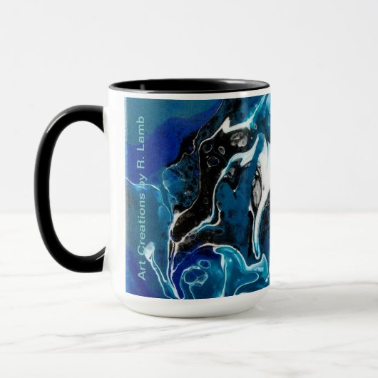 Blauwe Abstracte koffie Mok (Links)