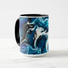 Blauwe Abstracte koffie Mok