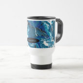 Blauwe Abstracte Koffie Personalized Mok (Voorkant rechts)