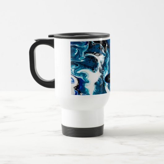 Blauwe Abstracte Koffie Personalized Mok (Links)