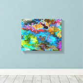 Blauwe Abstracte kunst Canvas Afdruk (Insitu (Houten vloer))