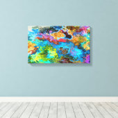 Blauwe Abstracte kunst Canvas Afdruk (Insitu (Houten vloer))