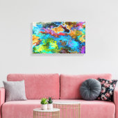 Blauwe Abstracte kunst Canvas Afdruk (Insitu (Woonkamer))