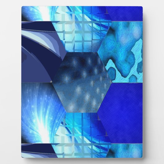 Blauwe Abstracte Kunst Fotoplaat (Voorkant)