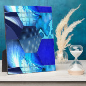 Blauwe Abstracte Kunst Fotoplaat (Zijkant)