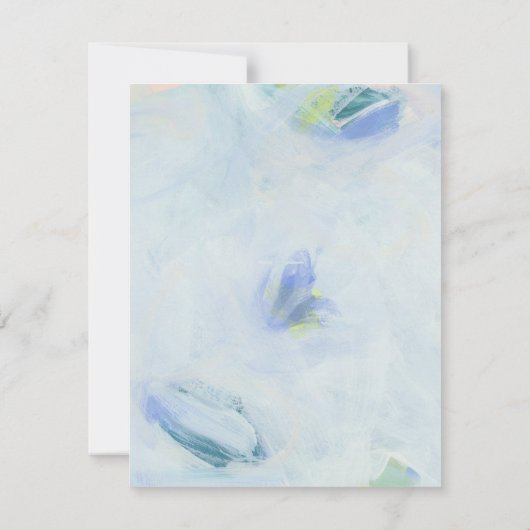 Blauwe Abstracte Kunst Gepersonaliseerde Vlakke No Kaart (Achterkant)